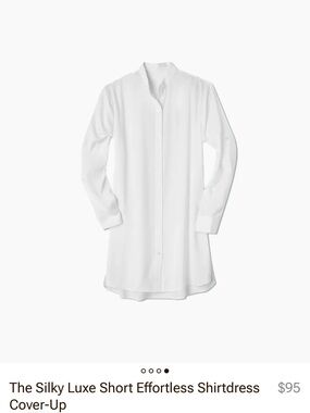 Summersalt Silky Luxe Short Shirtdress Cover-Up in White